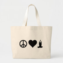 Peace Love Yoga Canvas Bag