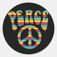 Peace maaan round sticker