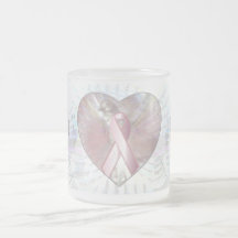 Peace On Angelic Wings Pink Ribbon Mug-Cust.