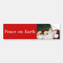 Peace on Earth Dog Art Chihuahua Bumper Sticker