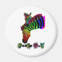 peace out zebra magnets