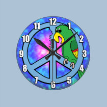 Peace Parrot Clock wall clocks