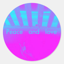 peace, Peace   and   love Stickers