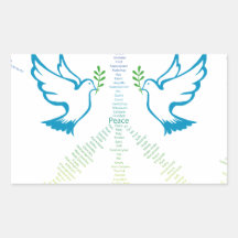 peace rectangle stickers
