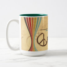 Peace Sign Coffee Stain Cup Mugs
