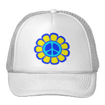 Peace Sign Flower Mesh Hat