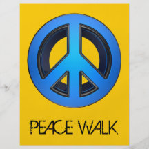 Peace sign in blue flyer
