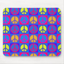 PEACE SIGN PATTERN MOUSE PAD