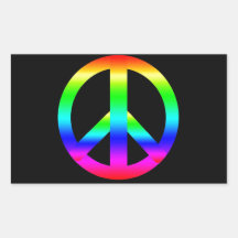 Peace Sign Rectangular Stickers