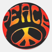 peace-sign round stickers