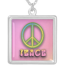 Peace Sign Sterling Silver Necklace Pendent