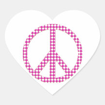 Peace Sign Symbol Heart Sticker