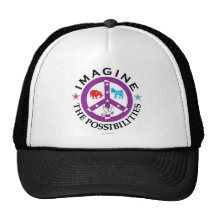Peace Sign T-Shirt for Democratics and Republicans Hats