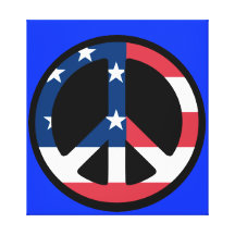 PEACE SIGN USA FLAG GALLERY WRAP CANVAS