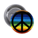 peace simbol rainbow pinback buttons