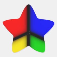 peace simple star sticker