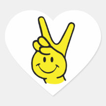 peace smile ハート形シールステッカー