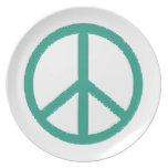 peace symbol dinner plate