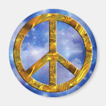 PEACE symbol - GOLD Magnets