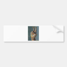 Peace symbol hand bumper sticker