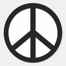 peace symbol round sticker