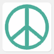 peace symbol square sticker