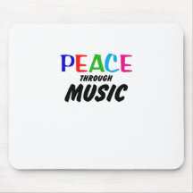 Peace Through Music (rainbow) Mousepads