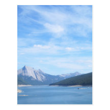 Peaceful, mountain, lake post card