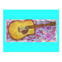 PeaceLove Guitar Art Post Card
