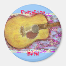 PeaceLove Guitar Refrigerator Magnet