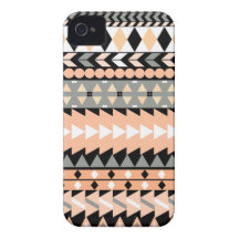 Peach Aztec Black Case-Mate iPhone 4 Cases