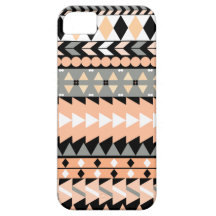 Peach Aztec Black iPhone 5 Case