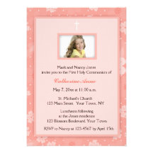 Peach Blossoms Religious Invitation