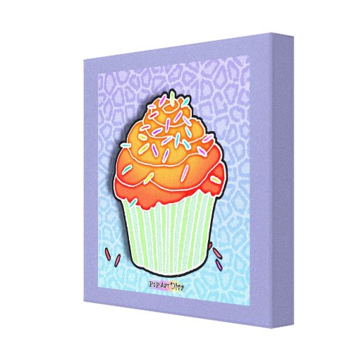 Peach Cupcake Gallery Wrapped Canvas