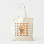 Peach Ice Cream Cone Tote Canvas Bag