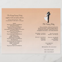 Peach Ombre Silhouette Formal Wedding Program Flyer