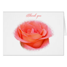 Peach Rose Thank You Note Card