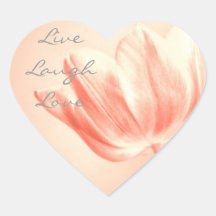 Peach Tulip Live, Laugh, Love Stickers