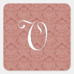 Peach Wedding Monogram Any Letter B579 Sticker