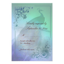 Peacock diy RSVP Card template Personalized Invitation