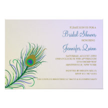 Peacock Feather Bridal Shower Invitation