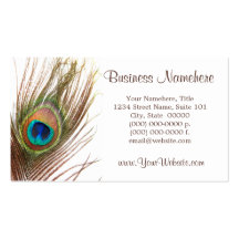 Peacock Feather Business Cards