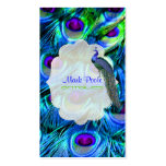 Peacock feather business cards, dark grey