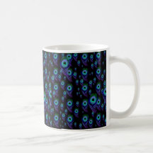 Peacock Feather cloud coffee mug or cup