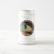 Peacock Feather Designs Beer Stein Coffee Mugs