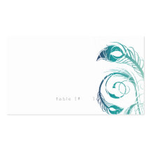 Peacock Feather Escort Card Business Card Templates