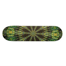 Peacock Feather Kaleidoscope 2 Skateboard
