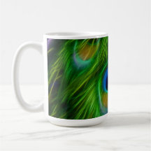 Peacock Feather Print Coffee Mugs