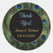 Peacock Feather -Thank You Seal - Customise stickers