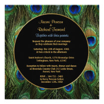 Peacock Feather Wedding Invitation Square invitations